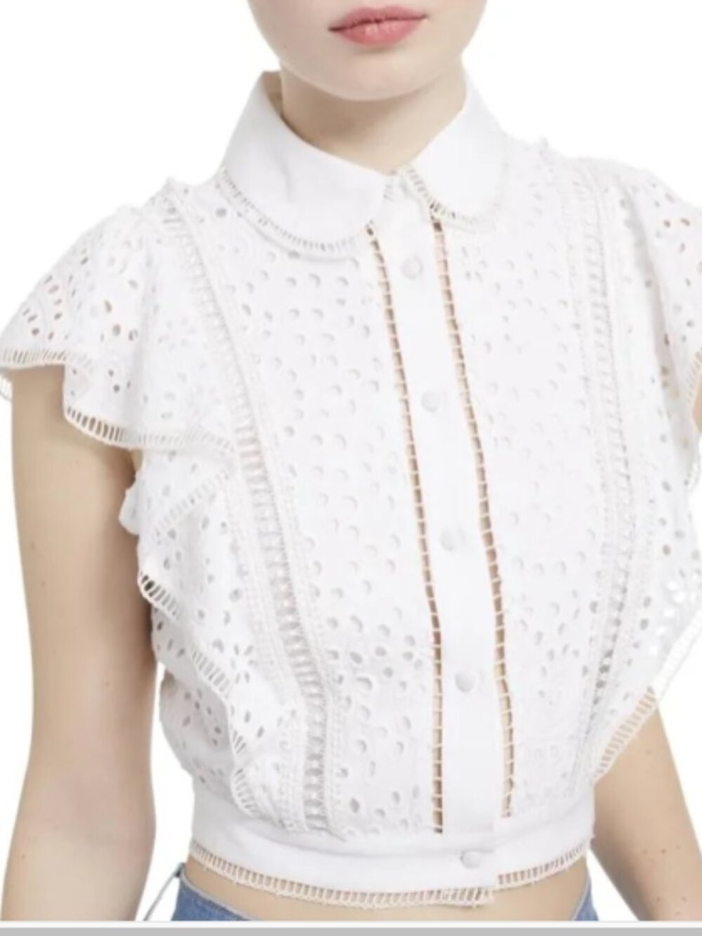 Alice & Olivia Eyelet Top